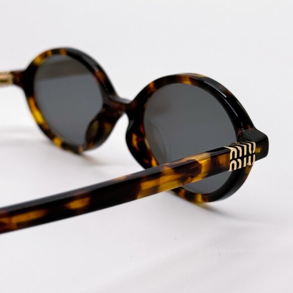 NEW MIU MIU MU04ZS VAU07F OVAL HAVANA SILVER WOMEN SUNGLASSES MU04ZSF VAU07F - Picture 7 of 10